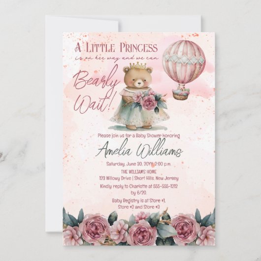Little Princess Beer Barly Wait Girl Baby shower Kaart (Voorkant)
