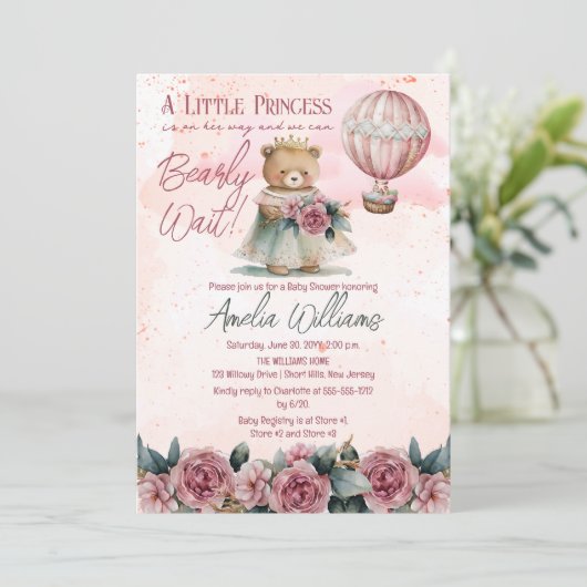 Little Princess Beer Barly Wait Girl Baby shower Kaart (Staand voorkant)