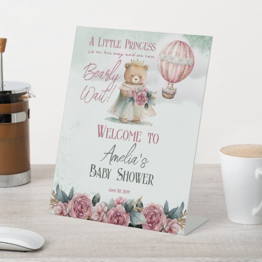 Little Princess Beer Barly Wait Girl Baby shower Reclamebord Met Voetstuk (Insitu)
