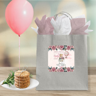 Little Princess Beer Barly Wait Girl Baby shower Vierkante Sticker