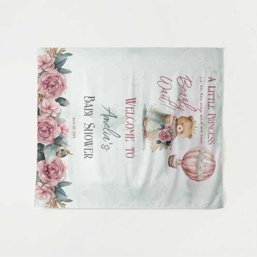 Little Princess Beer Barly Wait Girl Baby shower Wandkleed (Voorkant (horizontaal))