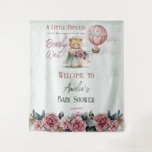 Little Princess Beer Barly Wait Girl Baby shower Wandkleed (Voorkant)