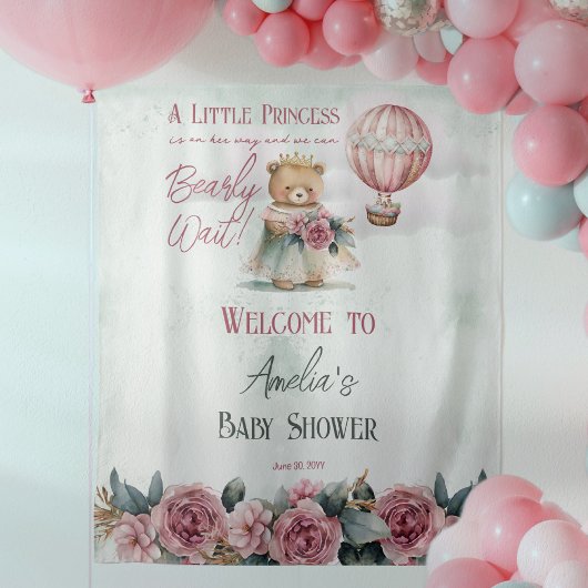 Little Princess Beer Barly Wait Girl Baby shower Wandkleed