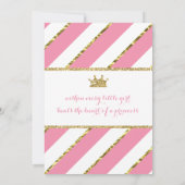 Little Princess Birthday Invitation in Pink & Gold Kaart (Achterkant)