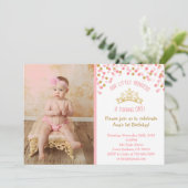 Little Princess Birthday Invitation- Pink and Gold Kaart (Staand voorkant)