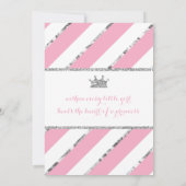 Little Princess Birthday Invitation Pink & Silver Kaart (Achterkant)