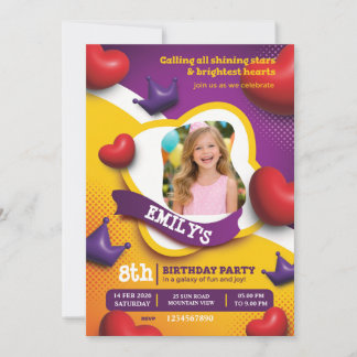 Little Princess Birthday Invite – Fairytale Crown  Kaart