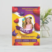 Little Princess Birthday Invite – Fairytale Crown  Kaart (Staand voorkant)