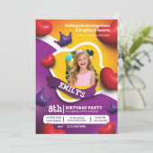 Little Princess Birthday Invite – Fairytale Crown  Kaart (Staand voorkant)