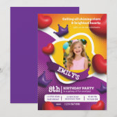 Little Princess Birthday Invite – Fairytale Crown  Kaart (Voorkant / Achterkant)