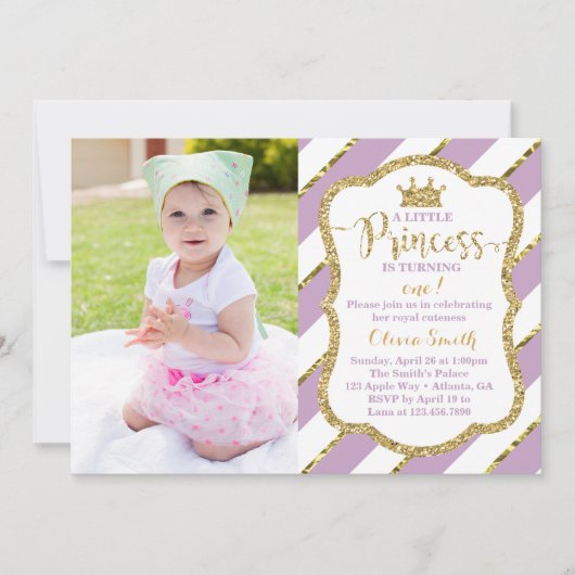 Little Princess Birthday Party Invitation Kaart (Voorkant)