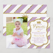 Little Princess Birthday Party Invitation Kaart (Voorkant / Achterkant)