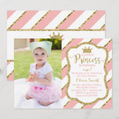 Little Princess Birthday Party Invitation Kaart (Voorkant / Achterkant)