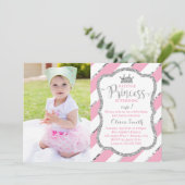 Little Princess Birthday Party Invitation Kaart (Staand voorkant)