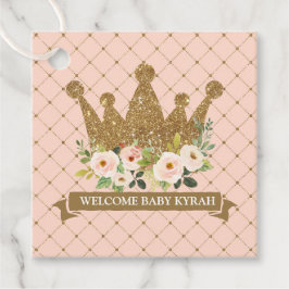 Little Princess Blush Floral Baby shower Bedankjes Labels