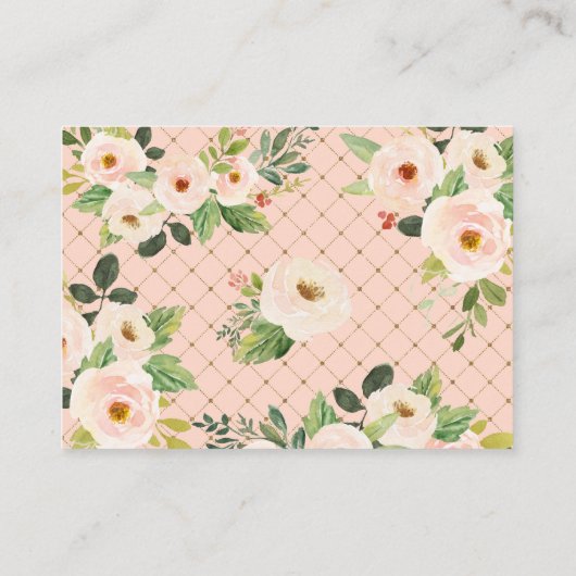 Little Princess Blush Floral Baby's Library Informatiekaartje (Achterkant)