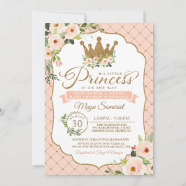 Little Princess Blush Floral Royal Baby shower Kaart