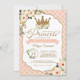 Little Princess Blush Floral Royal Birthday Kaart
