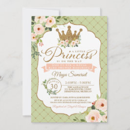 Little Princess Blush Mint Gold Royal Baby shower Kaart