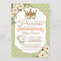 Little Princess Blush Mint Gold Royal Baby shower