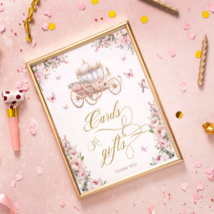 Little Princess Blush Pink Floral Kaarten en gesch Poster