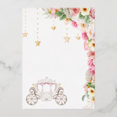 Little Princess Castle Baby shower Fairytale Real Folie Uitnodiging (Achterkant)