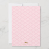 Little Princess Crown Girl 1st Birthday Invitation Kaart (Achterkant)