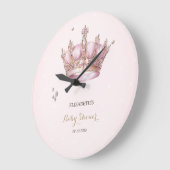 Little Princess Crown Pearls Dots Baby Shower Grote Klok (Hoek)