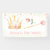 Little Princess Crown Roze Baby shower Spandoek (Horizontaal)