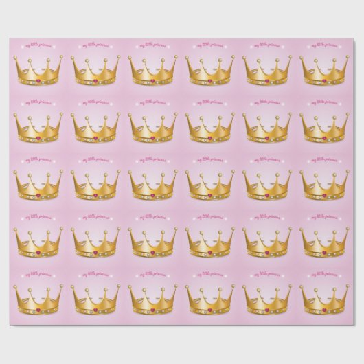 Little Princess Crown Wrapping Paper Cadeaupapier (Vlak)