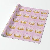 Little Princess Crown Wrapping Paper Cadeaupapier (Uitgerold)