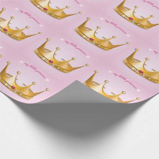 Little Princess Crown Wrapping Paper Cadeaupapier (Hoek)