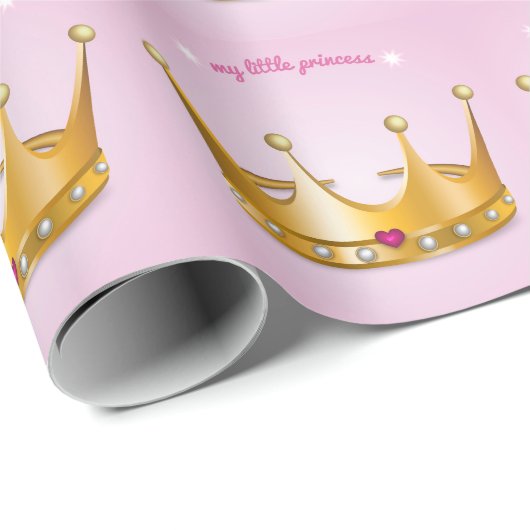 Little Princess Crown Wrapping Paper Cadeaupapier (Rol Hoek)