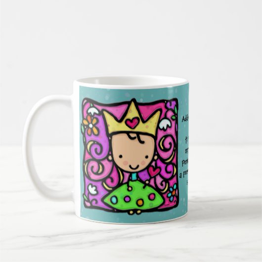 Little princess Custom text Whimsical Koffiemok (Links)