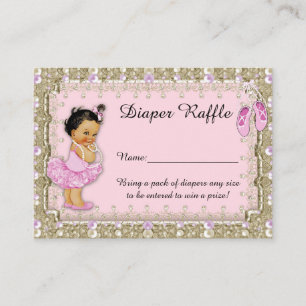 Little Princess Diaper Raffle Tickets, balerina Informatiekaartje