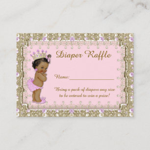 Little Princess Diaper Raffle Tickets, roze Informatiekaartje