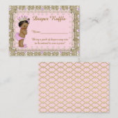 Little Princess Diaper Raffle Tickets, roze Informatiekaartje (Voorkant / Achterkant)