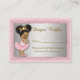 Little Princess Diaper Raffle Tickets, roze zilver Informatiekaartje