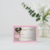 Little Princess Diaper Raffle Tickets, roze zilver Informatiekaartje (Staand voorkant)