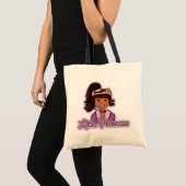 "Little Princess" donkere haartas van een meisje Tote Bag (Voorkant (product))