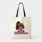"Little Princess" donkere haartas van een meisje Tote Bag (Voorkant)