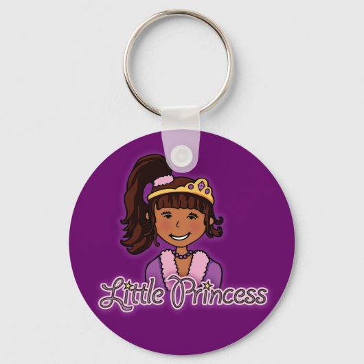 "Little Princess" donkerhaar paarse sleutelhanger (Voorkant)