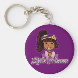 "Little Princess" donkerhaar paarse sleutelhanger