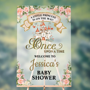 Little Princess Fairy Tale Castle Girl Baby shower Acryl Bord