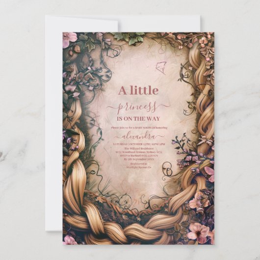 Little Princess Fairytale Baby shower Kaart (Voorkant)