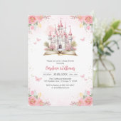 Little Princess Fairytale Castle Girl Baby Shower  Kaart (Staand voorkant)