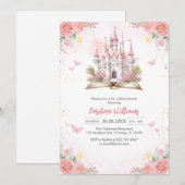 Little Princess Fairytale Castle Girl Baby Shower  Kaart (Voorkant / Achterkant)