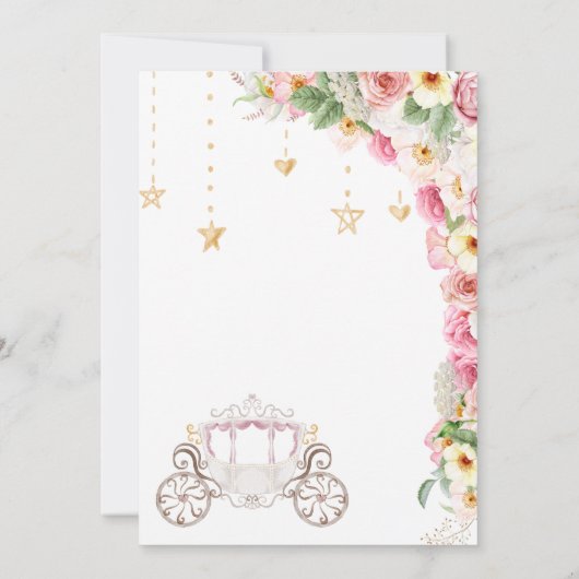 Little Princess Fairytale Castle Girl Baby shower Kaart (Achterkant)