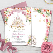 Little Princess Fairytale Castle Girl Baby shower Kaart