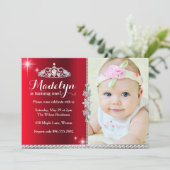 Little Princess First Birthday Invitation Kaart (Staand voorkant)
